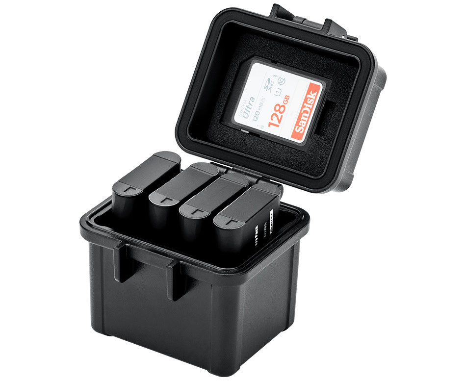 Защитный бокс на 4 аккумулятора фотокамер и карт памяти SD / microSD
