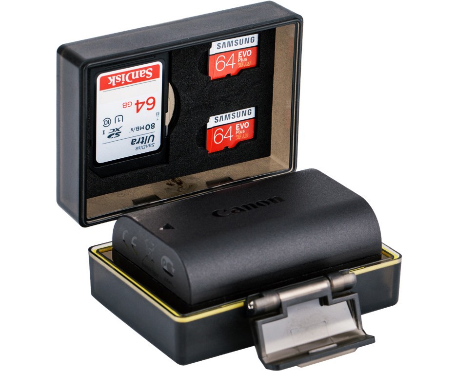 Бокс для аккумулятора фотокамеры универсальный и карт памяти SD / MicroSD