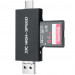 Картридер USB 3.0 / Type-C / MicroUSB OTG для NM, SD и MicroSD карт памяти (чёрный)