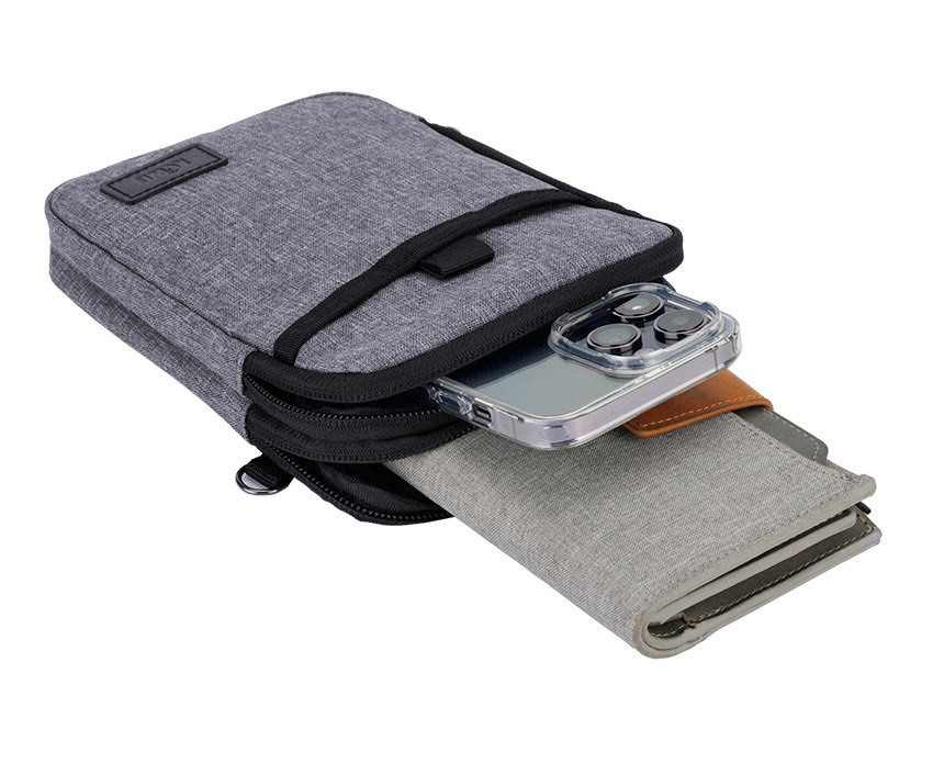 Сумка-чехол для смартфона и пауэрбанка (серый цвет)