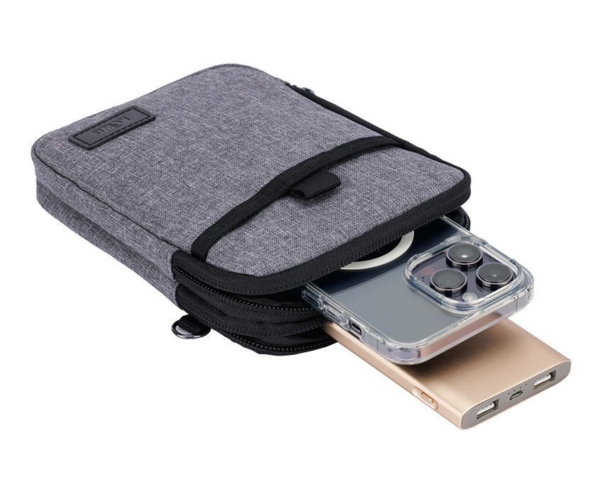 Сумка-чехол для смартфона и пауэрбанка (серый цвет)