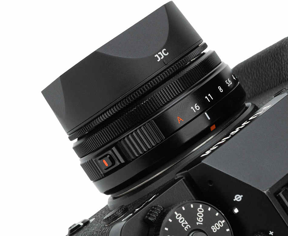 Бленда JJC LH-JXF23M2 BLACK для Fujifilm XF 23mm f/2.8 R WR, XF 27mm f/2.8 R WR, XF 27mm f/2.8 чёрная