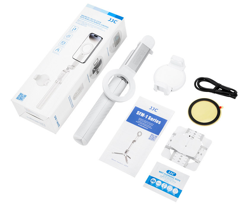 Монопод-штатив для всех смартфонов с зажимом и MagSafe и для экшн камер (белый цвет)