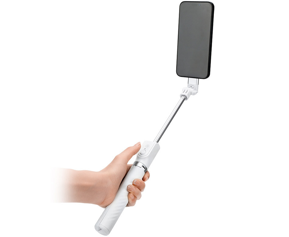 Монопод-штатив для всех смартфонов с зажимом и MagSafe и для экшн камер (белый цвет)