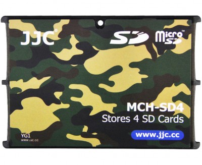 Компактный защитный футляр для флеш карт (4x SD card) цвет хаки
