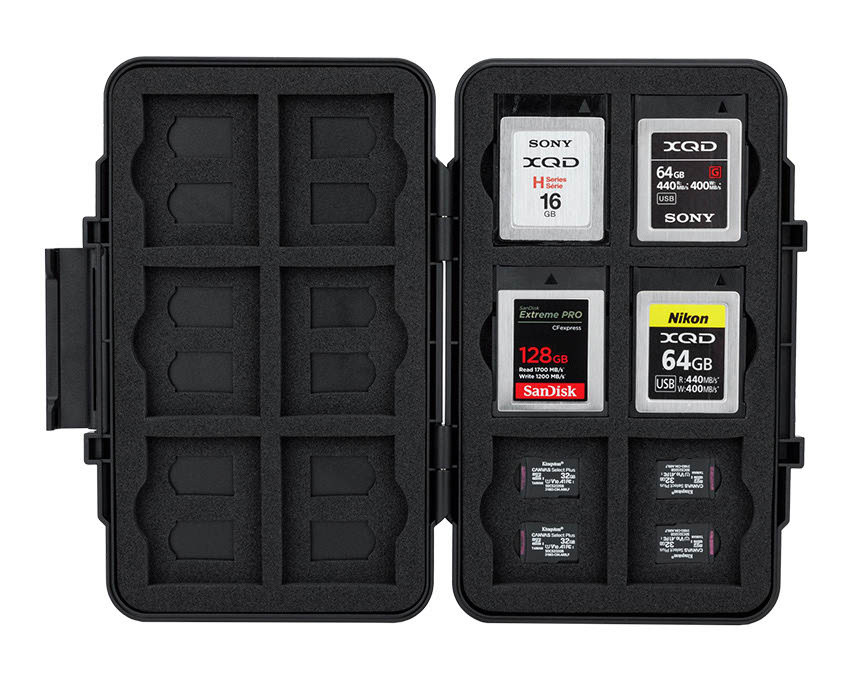 Защитный бокс на 12 CFexpress Type B / XQD и 24 microSD карт памяти