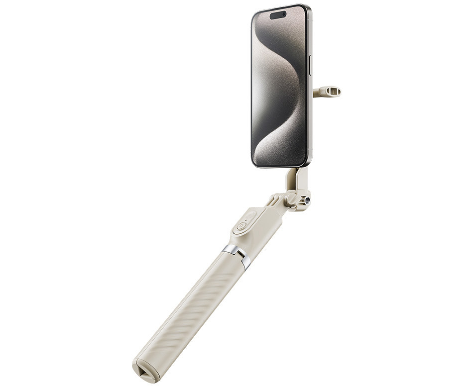 Magsafe монопод-штатив для смартфонов и экшн камер с беспроводным пультом (бежевый цвет)