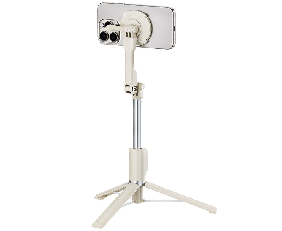 Magsafe монопод-штатив для смартфонов и экшн камер с беспроводным пультом (бежевый цвет)