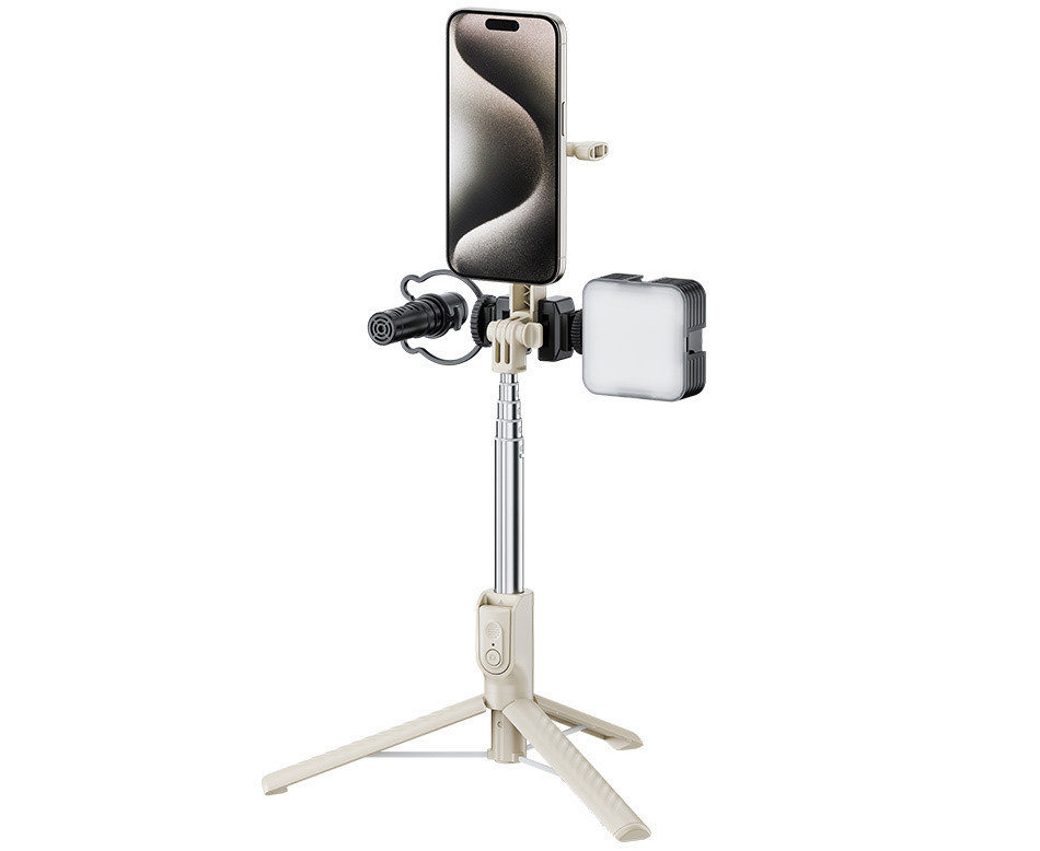 Magsafe монопод-штатив для смартфонов и экшн камер с беспроводным пультом (бежевый цвет)