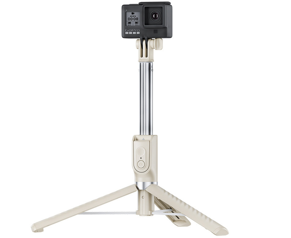 Magsafe монопод-штатив для смартфонов и экшн камер с беспроводным пультом (бежевый цвет)