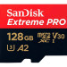 Карта памяти microSDXC UHS-I U3 Sandisk Extreme PRO 128 Гб, 170 МБ/с, Class 10 V30 A2