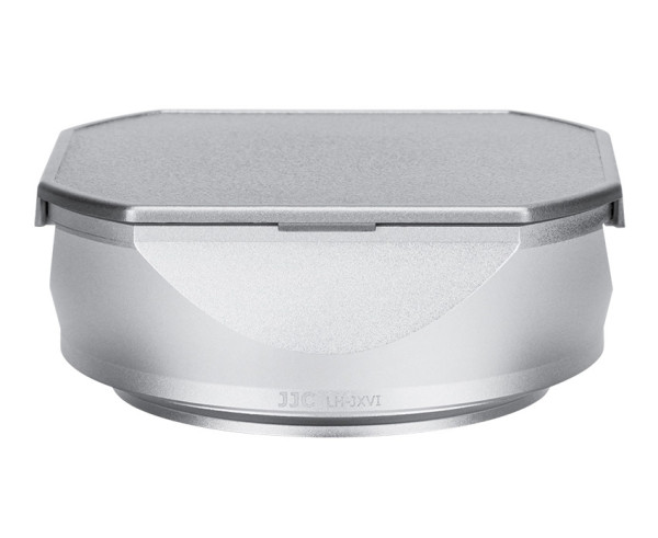 Квадратная бленда для Fujifilm X100VI / X100V / X100F с адаптером на 49 мм (серебристая)