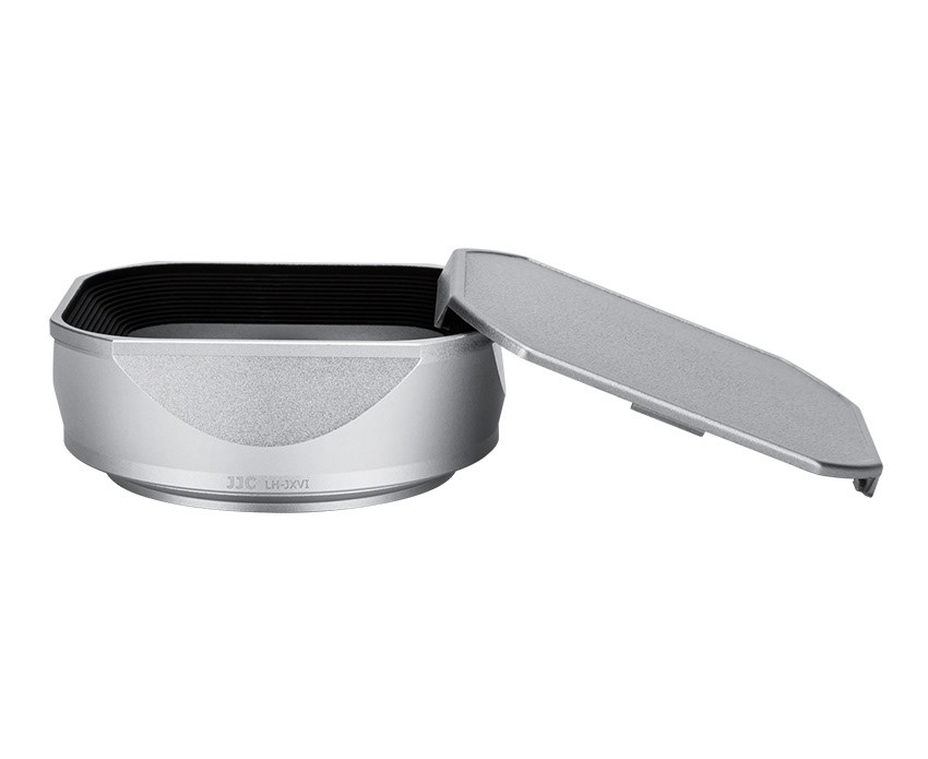 Квадратная бленда для Fujifilm X100VI / X100V / X100F с адаптером на 49 мм (серебристая)