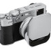 Квадратная бленда для Fujifilm X100VI / X100V / X100F с адаптером на 49 мм (серебристая)