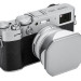 Квадратная бленда для Fujifilm X100VI / X100V / X100F с адаптером на 49 мм (серебристая)