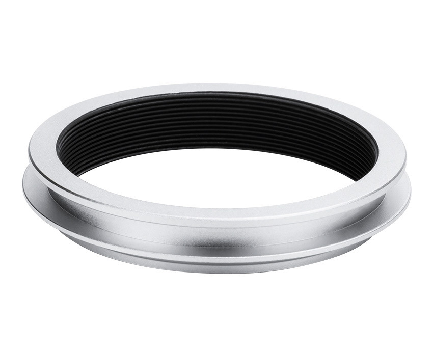 Квадратная бленда для Fujifilm X100VI / X100V / X100F с адаптером на 49 мм (серебристая)