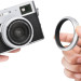 Квадратная бленда для Fujifilm X100VI / X100V / X100F с адаптером на 49 мм (серебристая)