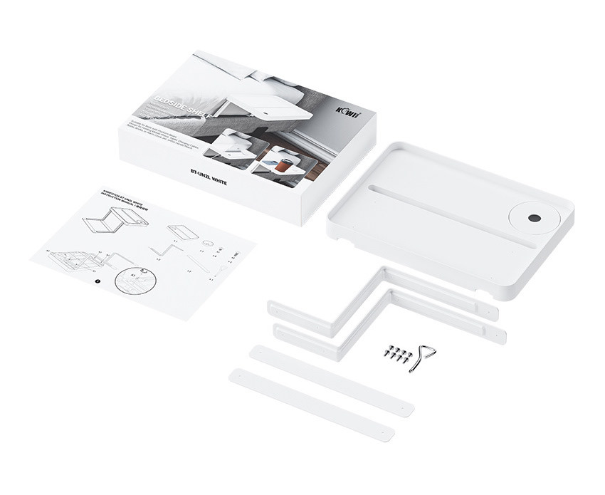 Полка прикроватная для смартфонов и планшетов с подстаканником (Z-крепление, нагрузка 3 кг)