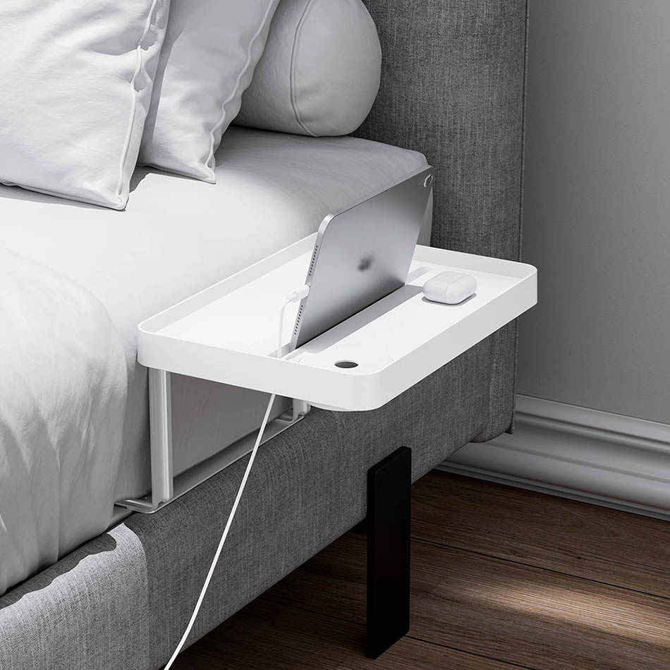 Полка прикроватная для смартфонов и планшетов с подстаканником (Z-крепление, нагрузка 3 кг)