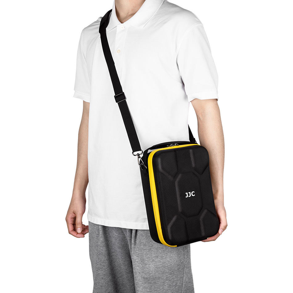 Жёсткий кофр для камеры и двух объективов (жёлтая молния)