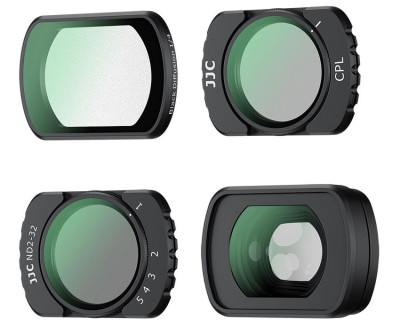 Четыре светофильтра для DJI Osmo Pocket 3 (CPL, NDV2-32, 0.72x Wide Angle, Black Mist 1/4)