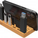 Подставка для смартфона с ячейками для USB Type A / Type C и флеш карт (натуральный бук)