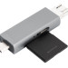 Картридер USB 3.0 / Type-C / MicroUSB OTG для SD и MicroSD карт памяти до 1 Тб (серый)