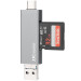Картридер USB 3.0 / Type-C / MicroUSB OTG для SD и MicroSD карт памяти до 1 Тб (серый)