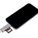 Картридер USB 3.0 / Type-C / MicroUSB OTG для SD и MicroSD карт памяти до 1 Тб (серый)