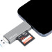Картридер USB 3.0 / Type-C / MicroUSB OTG для SD и MicroSD карт памяти до 1 Тб (серый)