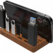 Подставка для смартфона с ячейками для USB Type A / Type C и флеш карт (тёмный орех)