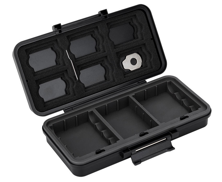 Защитный бокс на 3 аккумулятора камер, батареек AA и карт памяти SD / CFexpress Type-A и B / XQD