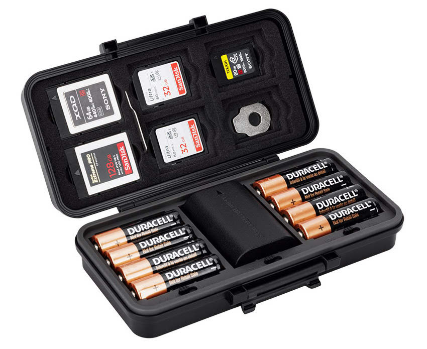 Защитный бокс на 3 аккумулятора камер, батареек AA и карт памяти SD / CFexpress Type-A и B / XQD