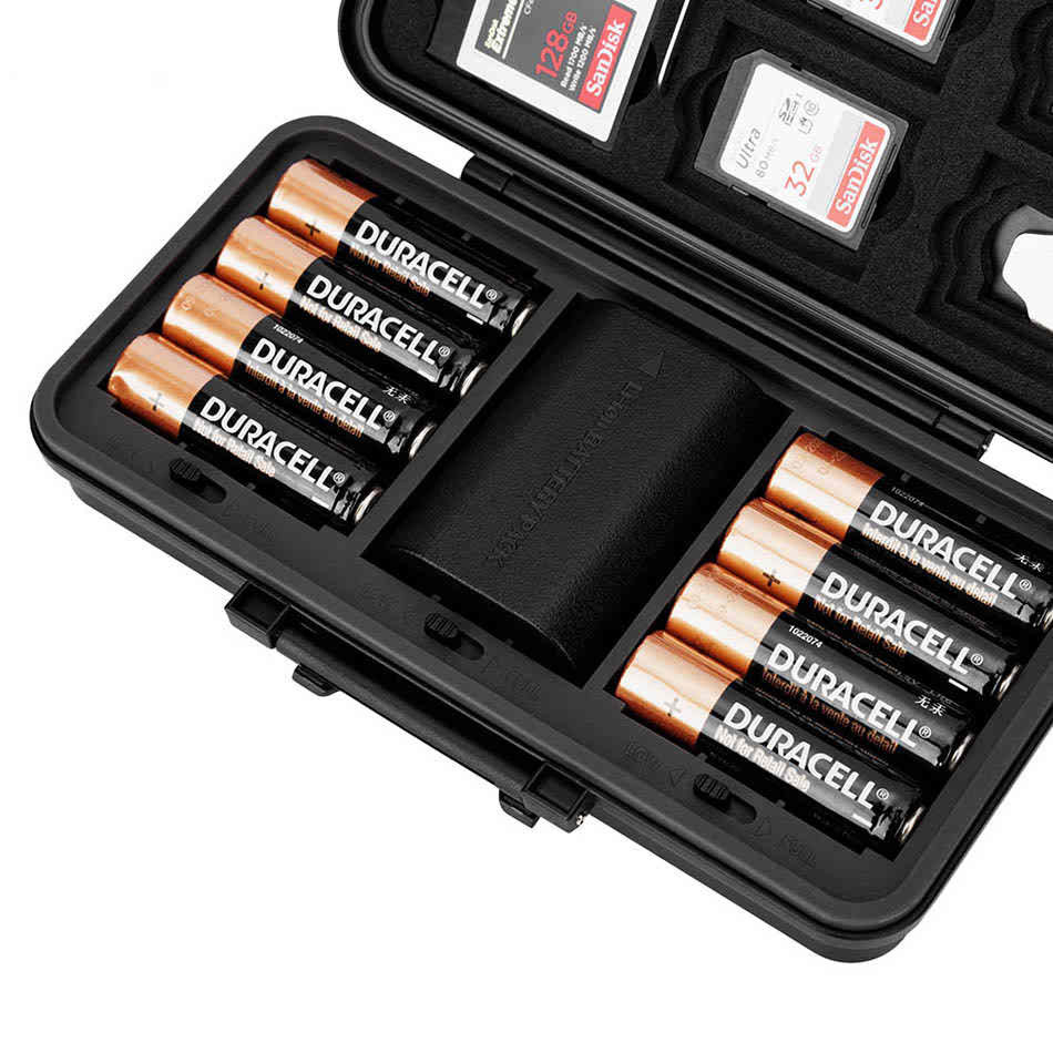 Защитный бокс на 3 аккумулятора камер, батареек AA и карт памяти SD / CFexpress Type-A и B / XQD