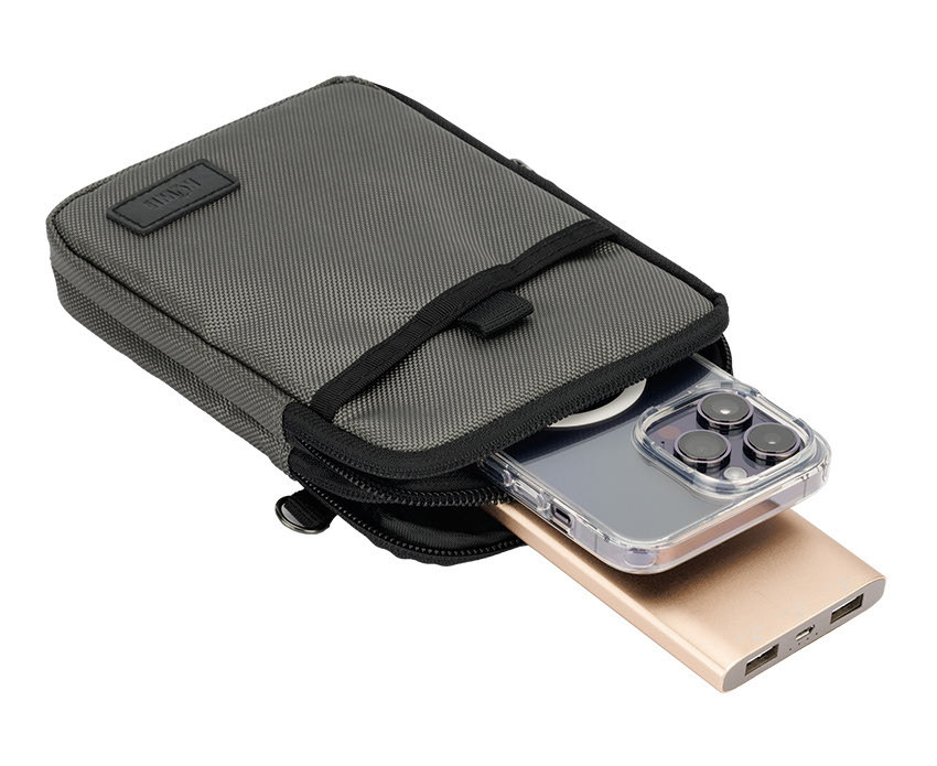 Сумка-чехол для смартфона и пауэрбанка (серебристый цвет)