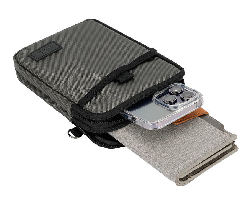 Сумка-чехол для смартфона и пауэрбанка (серебристый цвет)