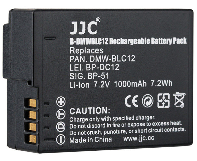 Аккумулятор JJC для фотокамер Panasonic DMW-BLC12 / Leica BP-DC12 / Sigma BP-51