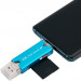 Картридер USB 3.0 / Type-C / MicroUSB OTG для SD и MicroSD карт памяти (голубой)