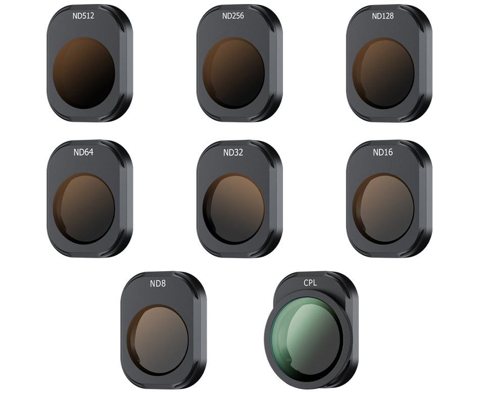 Комплект светофильтров для DJI Mini 4 Pro (ND8, ND16, ND32, ND64, ND128, ND256, ND512, CPL)