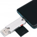 Картридер USB 3.0 / Type-C / MicroUSB OTG для SD и MicroSD карт памяти (серебристый)
