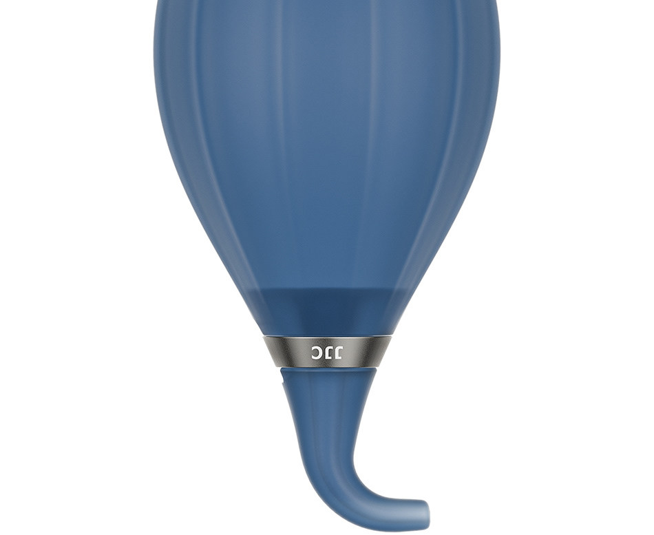 Груша воздушная для оптики с двумя клапанами, мягким соплом и ремешком (прозрачный синий)