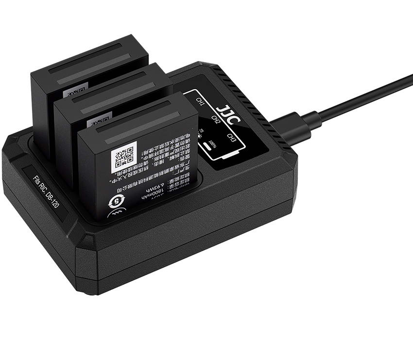 Зарядное USB-C устройство для трёх аккумуляторов Ricoh DB-120
