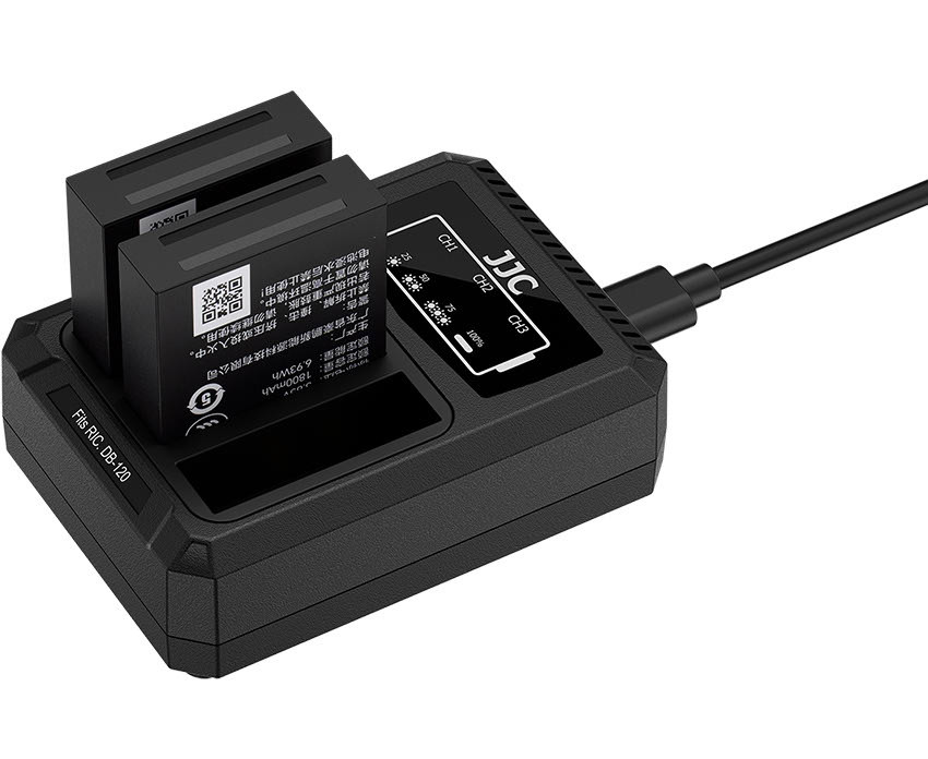 Зарядное USB-C устройство для трёх аккумуляторов Ricoh DB-120