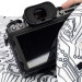 Мягкий защитный чехол конверт для камеры, объектива, планшета, игровой консоли 35x35 см (узор микросхема)