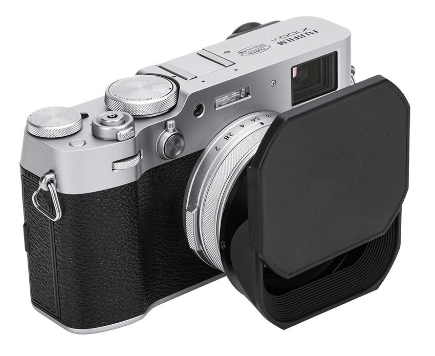 Квадратная бленда для Fujifilm X100VI / X100V / X100F с адаптером на 49 мм (чёрная)