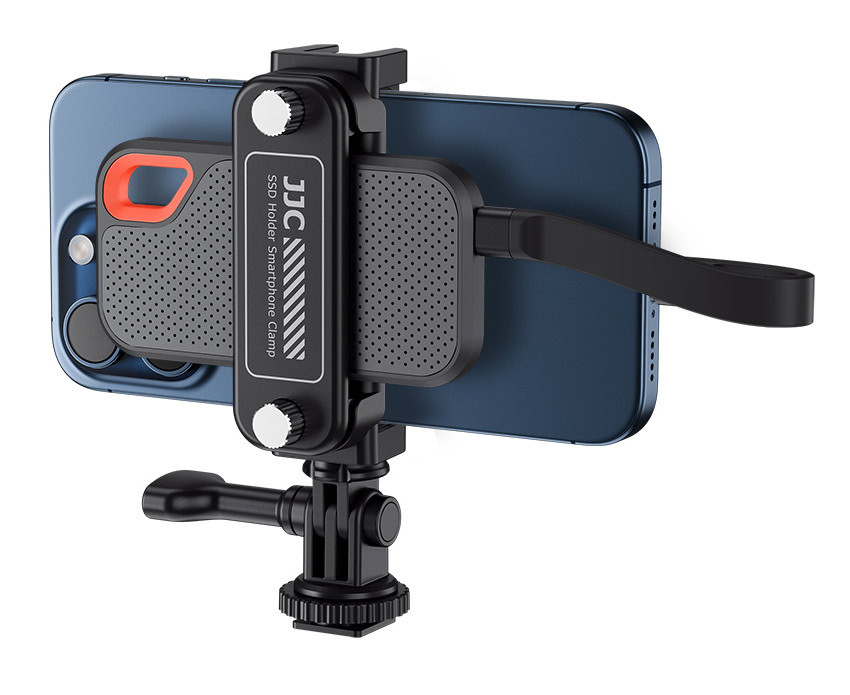 Зажим для смартфона и SSD накопителя в штатив, холодный башмак и в крепление для экшн камер