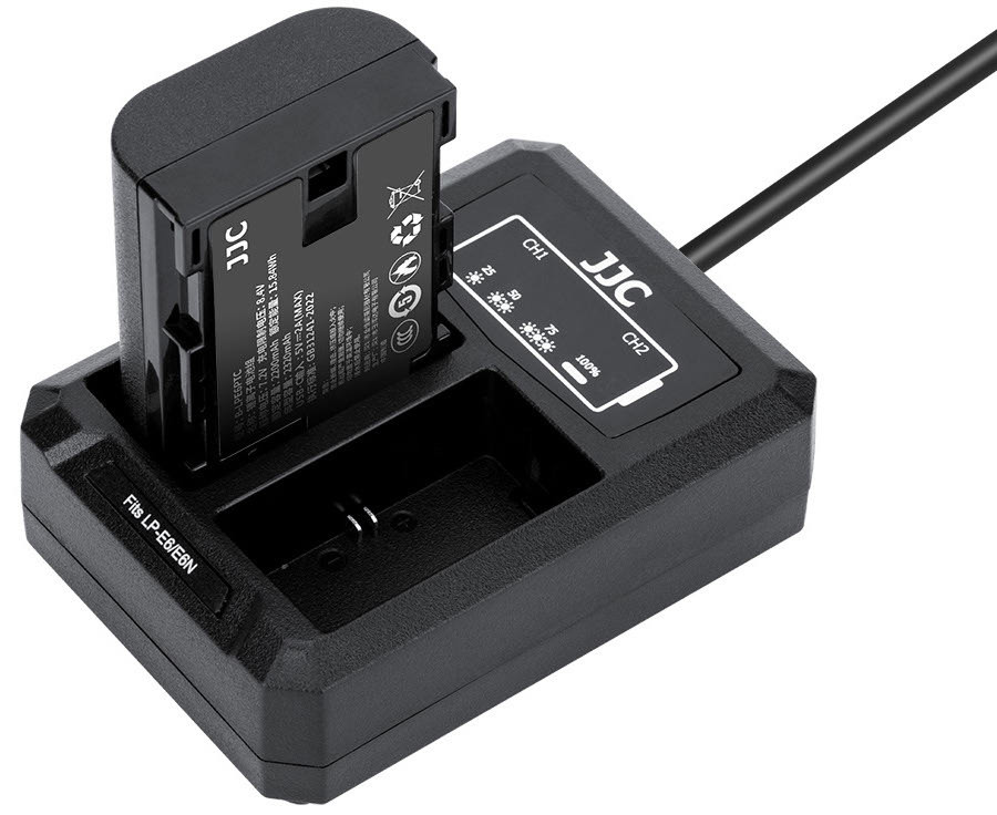 Аккумулятор JJC типа Canon LP-E6P с зарядным портом Type-C