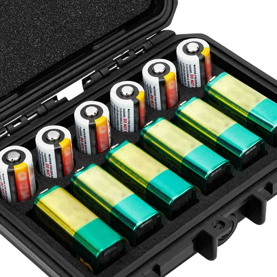Защитный бокс на 6 батарей 9V и 6 батарей CR123A (CR17345) / CR16340 / CR18350 / CR15270 (CR2)