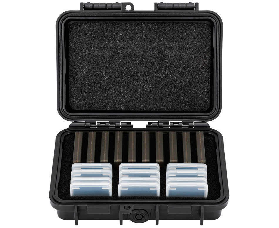 Защитный бокс на десять CFexpress Type B или XQD и двенадцать SD карт памяти