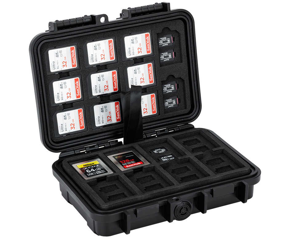 Защитный бокс на 76 шт microSD, 22 шт SD и 16 шт CFexpress Type-B или XQD